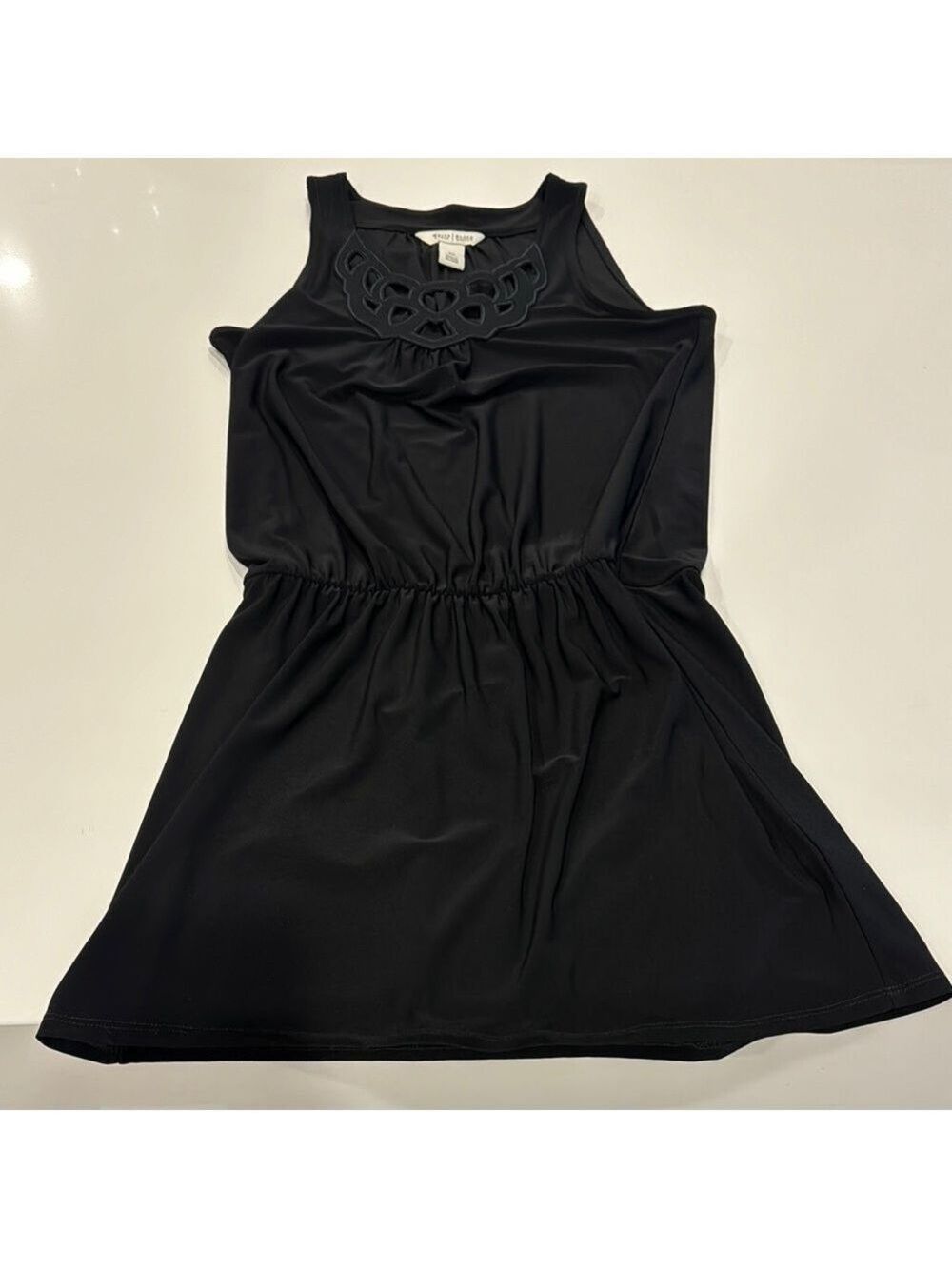 White House Black Market Black Sleeveless Sundress Extra Small